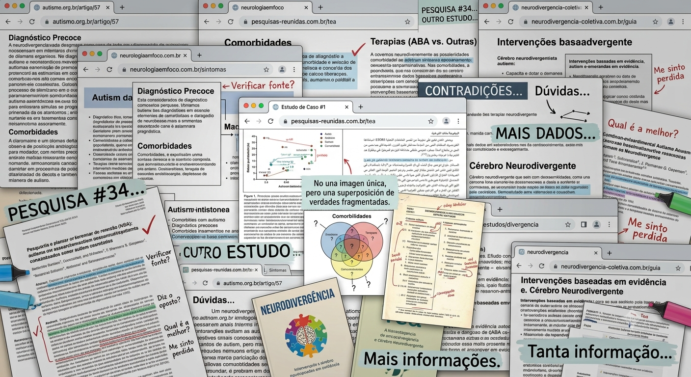 Dezenas de abas abertas com pesquisas contraditórias sobre autismo